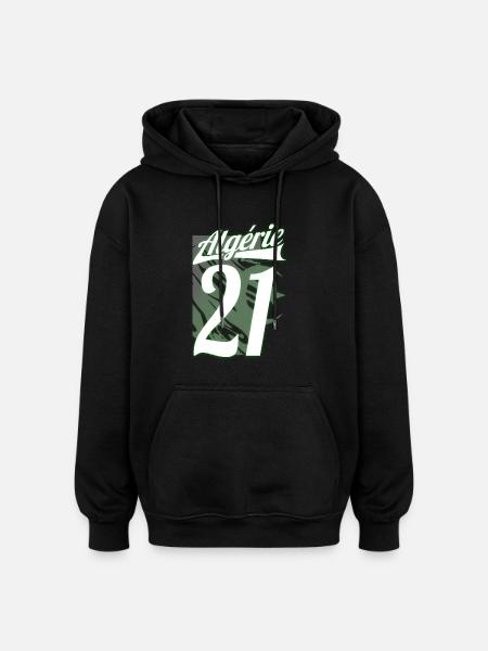 algérie Drapeau - Sweat à capuche oversize unisexe - noir