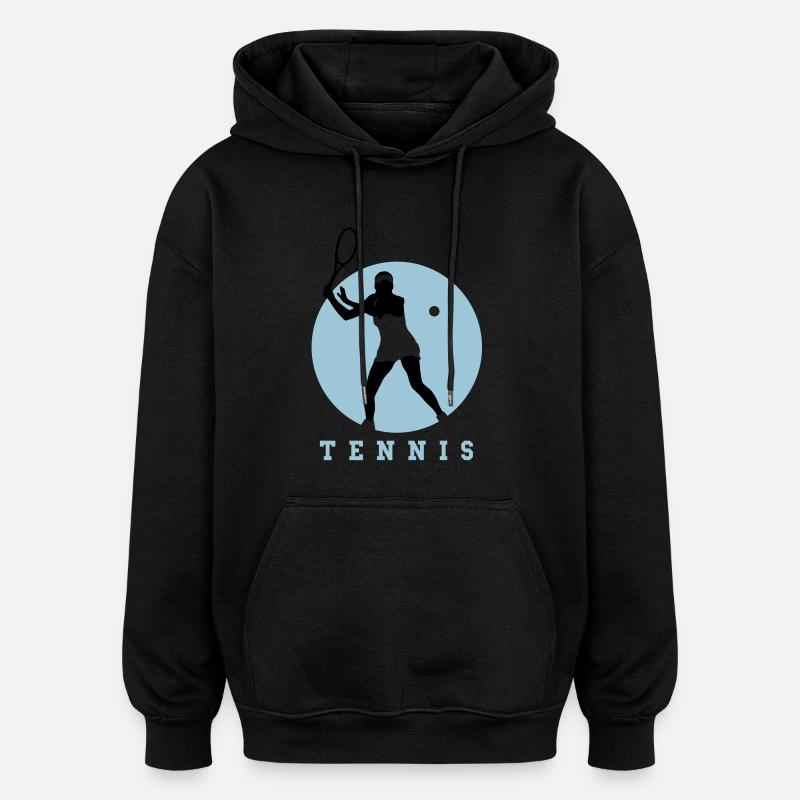 tennisspielerin_01_a_2c - Sweat à capuche oversize unisexe - noir
