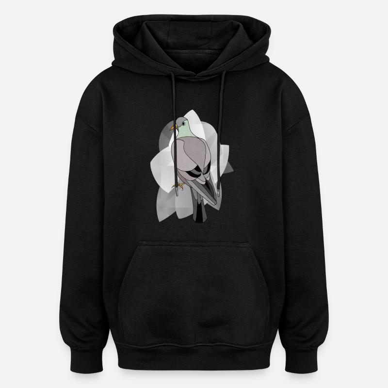 Vogeltaube - Oversized Unisex Hoodie - Schwarz