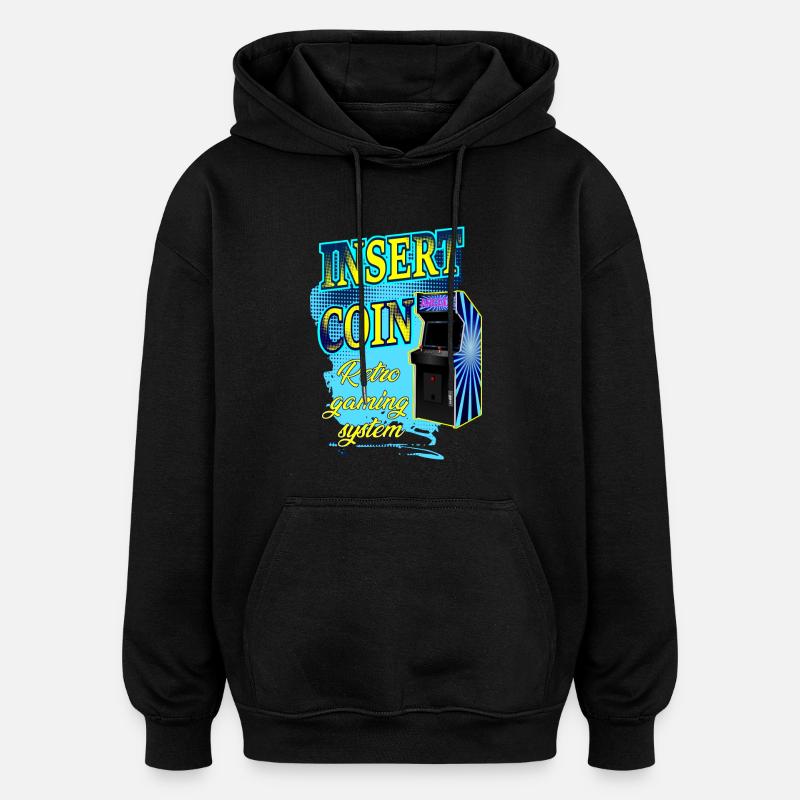 insérer une piece - Sweat à capuche oversize unisexe - noir