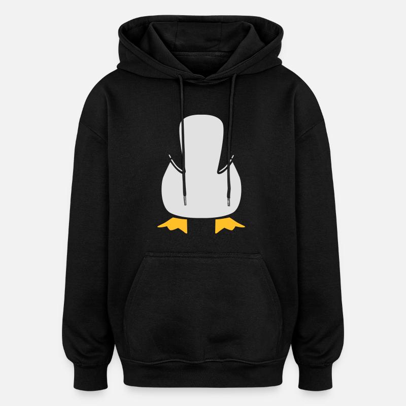penguin - Oversized Unisex Hoodie - black
