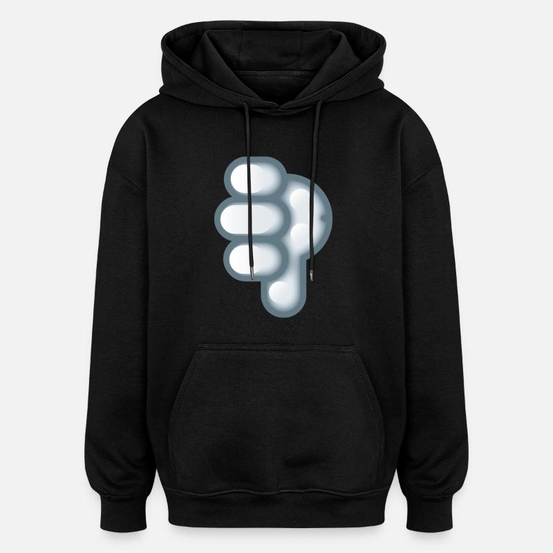 Smiley Hand Signal Down - Unisex oversize huppari - musta