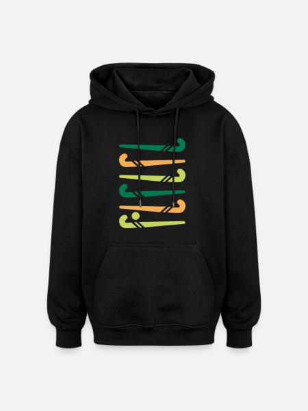 Hockeyschläger bunt - Oversized Unisex Hoodie - Schwarz