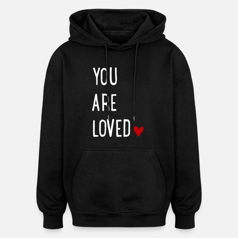 Quelqu’un t’aime - Sweat à capuche oversize unisexe - noir