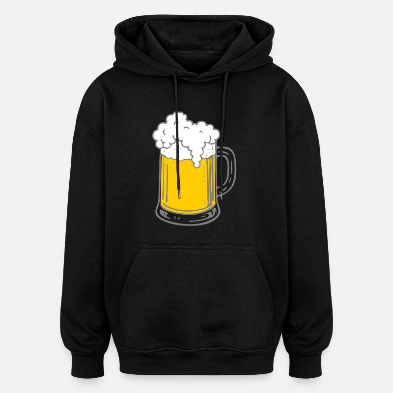 Bier - Oversized Unisex Hoodie - Schwarz