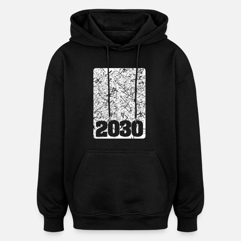 Année 2030 - Sweat à capuche oversize unisexe - noir