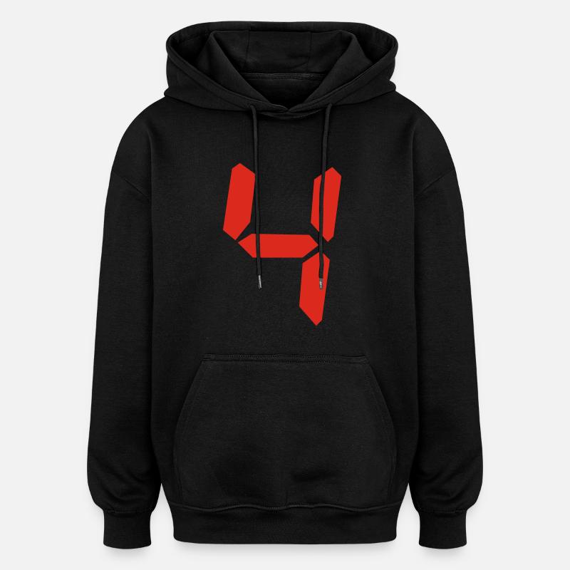 4 - Oversized Unisex Hoodie - Schwarz