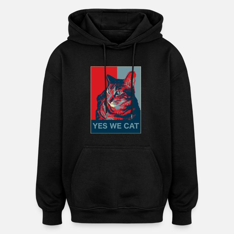 Yes we Cat - Oversized Unisex Hoodie - Schwarz