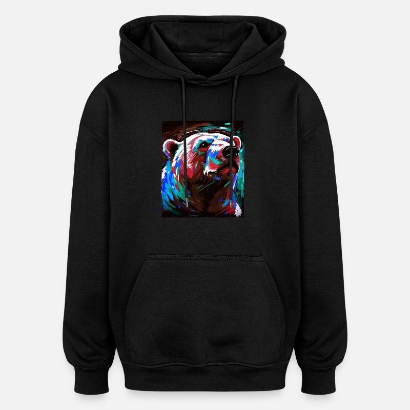 Eisbär Porträt Polar bär - Oversized Unisex Hoodie - Schwarz
