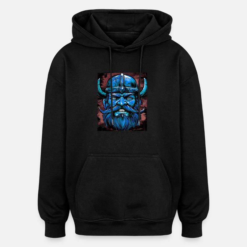 Guerrier viking Valhalla Odin - Sweat à capuche oversize unisexe - noir