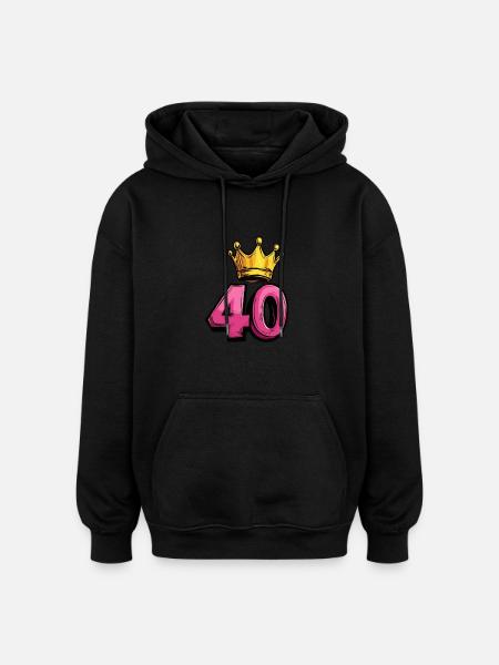 40 Zahl Krone - Oversized Unisex Hoodie - Schwarz