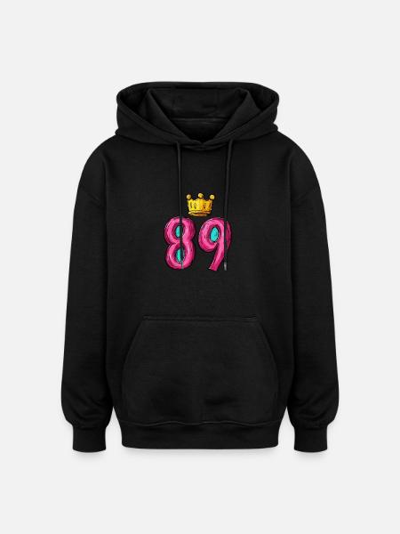 89 Number Crown - Oversized Unisex Hoodie - black