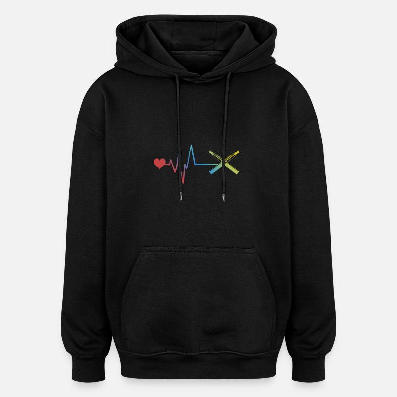 E-Zigarette Puls Herzschlag - Oversized Unisex Hoodie - Schwarz