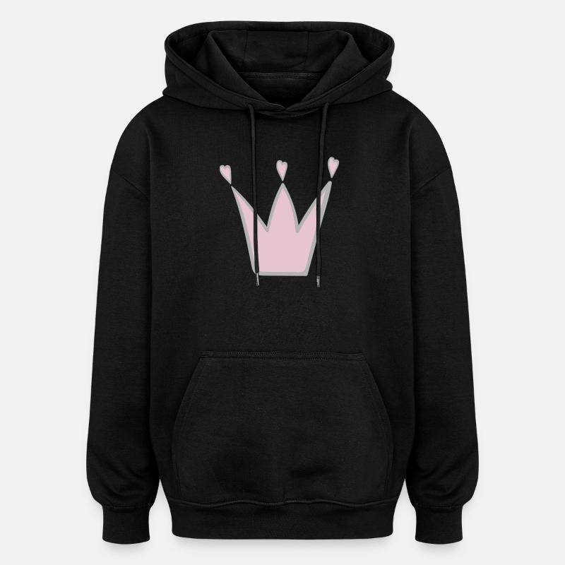 Krone - Oversized Unisex Hoodie - Schwarz