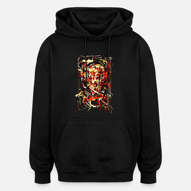 Flammender Teufel - Oversized Unisex Hoodie - Schwarz