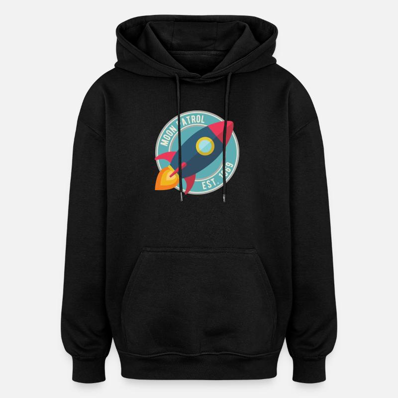 Fusée Moon Patrol Rocket - Sweat à capuche oversize unisexe - noir