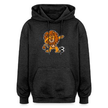Lustige niederländische Europameisterschaft Dab Löwe Orange Fußball - Oversized Unisex Hoodie - Anthrazit - Vorne - Noah (186cm)