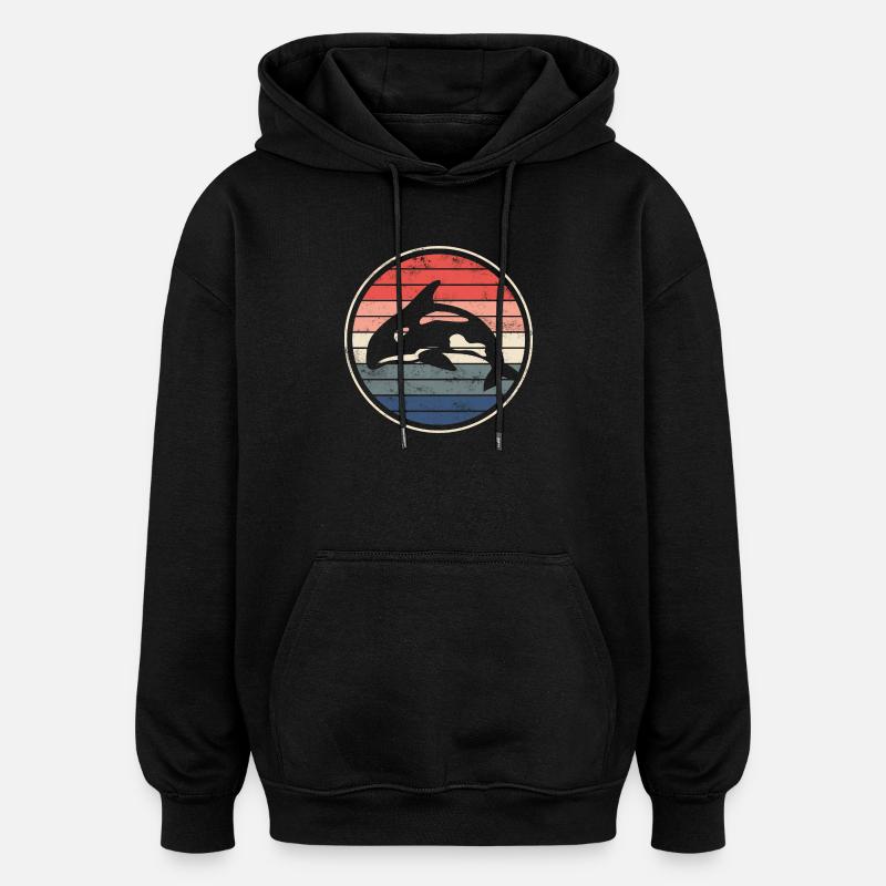 Orca Wal - Sweat à capuche oversize unisexe - noir