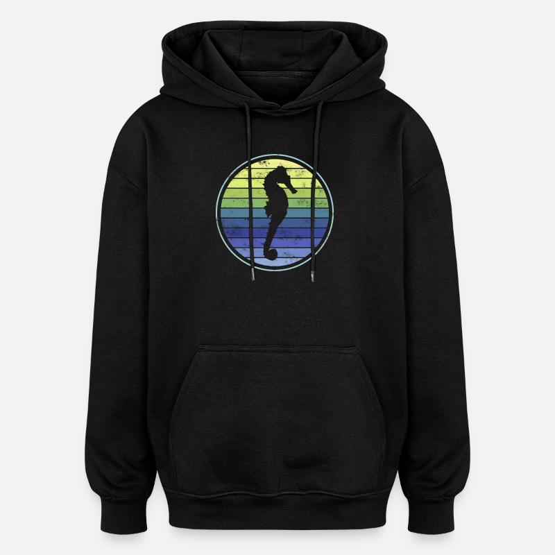 Seepferd Seepferdchen - Oversized Unisex Hoodie - Schwarz