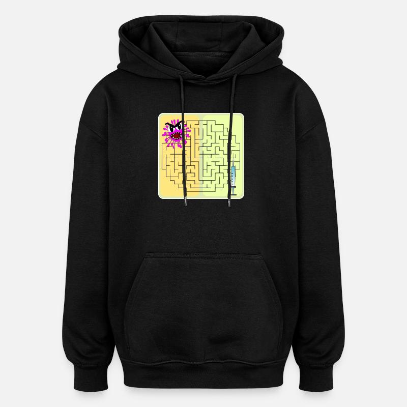 Riddle Virus - Sweat à capuche oversize unisexe - noir