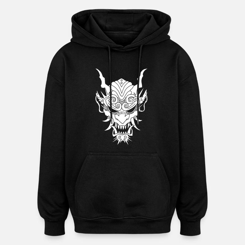 Démon gothique blanc - Sweat à capuche oversize unisexe - noir