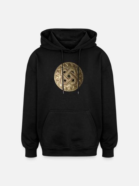 Kaleva bronceornament - Sweat à capuche oversize unisexe - noir