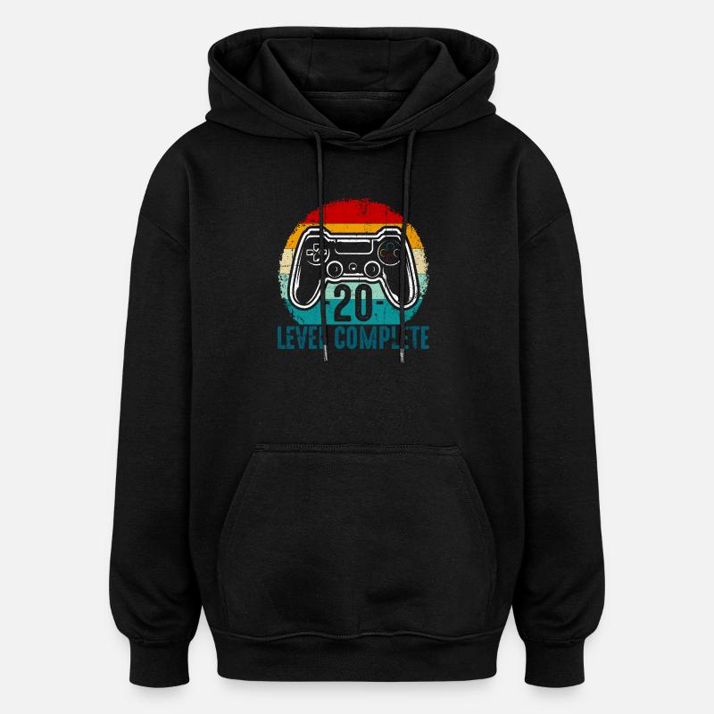 Retro-Controller-Level abgeschlossen - Oversized Unisex Hoodie - Schwarz