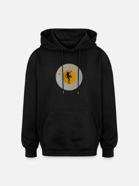 Bouldern: Kletter-Silhouette, Boulder-King - Oversized Unisex Hoodie - Schwarz