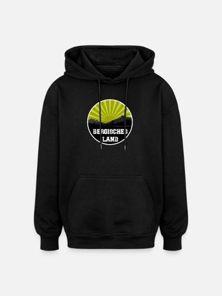 Bergisches Land Retro Skyline - Oversized Unisex Hoodie - black