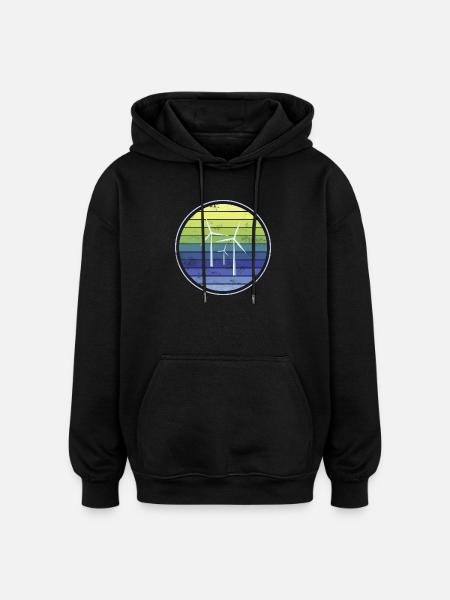 Wind Energy Sustainability - Oversized Unisex Hoodie - black