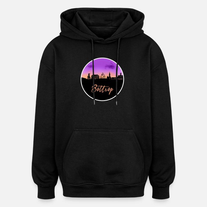 Bottrop Fine Skyline - Oversized Unisex Hoodie - black