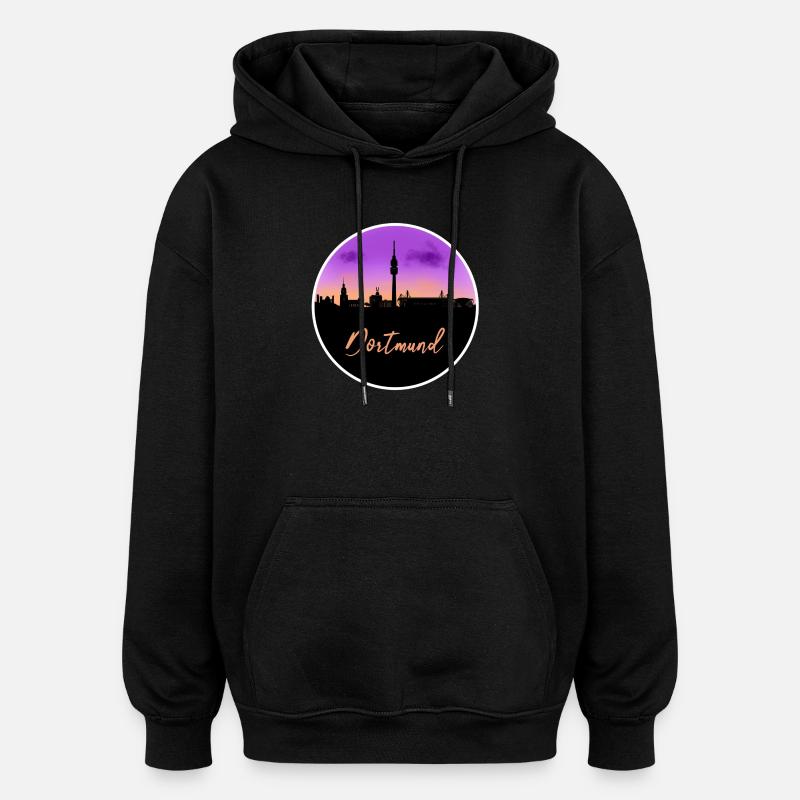 Dortmund Fine Skyline - Oversized Unisex Hoodie - black
