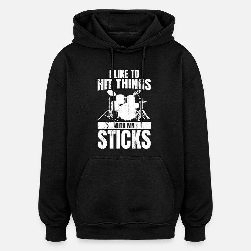 Blague drôle de batteur - Sweat à capuche oversize unisexe - noir