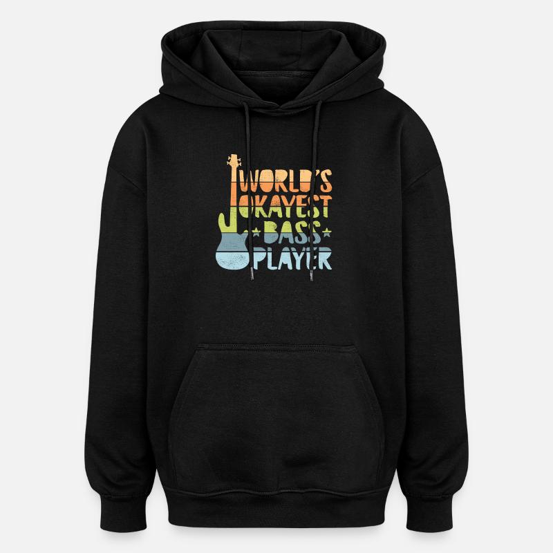 worlds okayest bassiste hell copy - Sweat à capuche oversize unisexe - noir