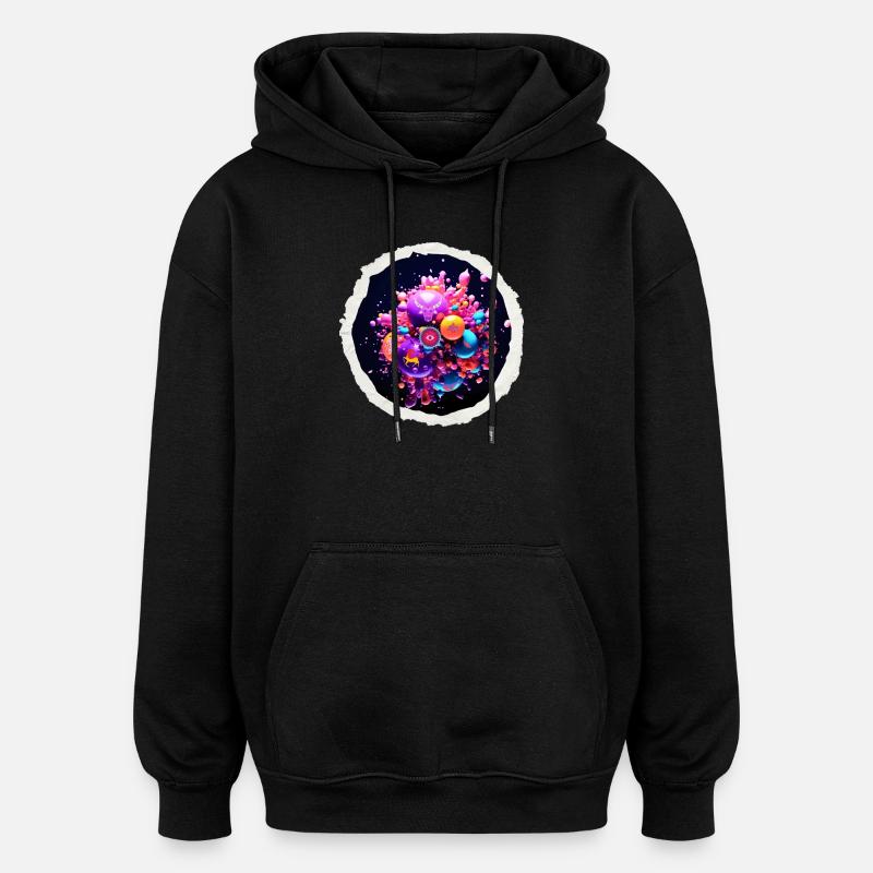 Cosmic funky bubbles - Oversized Unisex Hoodie - black