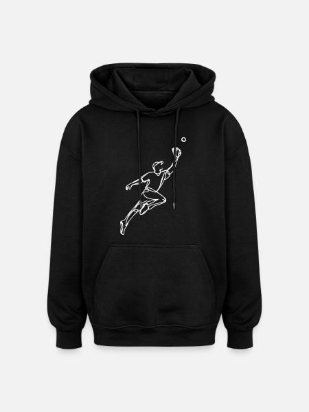 Baseball player drawing - Oversized Unisex Hoodie - black