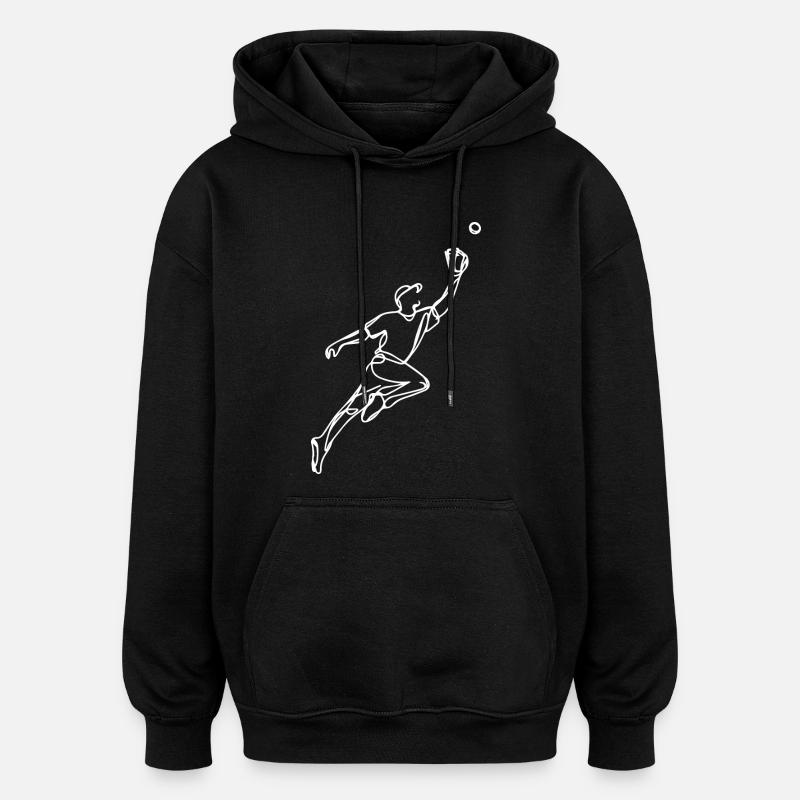 Dessin d’un joueur de baseball - Sweat à capuche oversize unisexe - noir