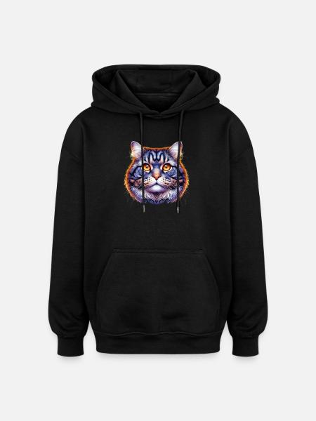 Cat - Oversized Unisex Hoodie - black