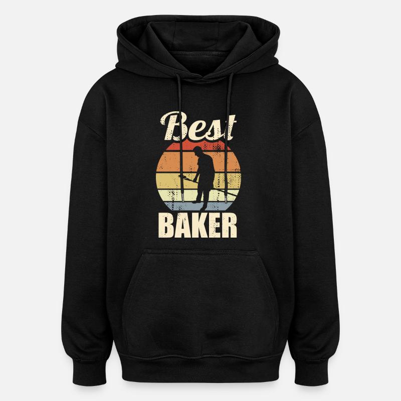Funny Baker - Oversized Unisex Hoodie - black