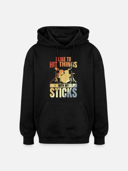 Drummer Joke - Oversized Unisex Hoodie - black