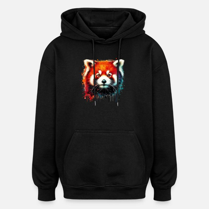 Petit panda - Sweat à capuche oversize unisexe - noir