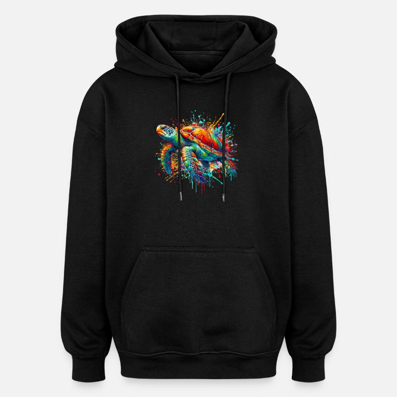Turtle - Oversized Unisex Hoodie - black