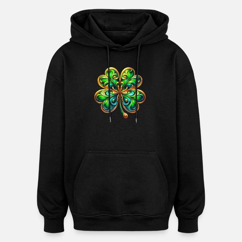 Four-leaf clover - Oversized Unisex Hoodie - black