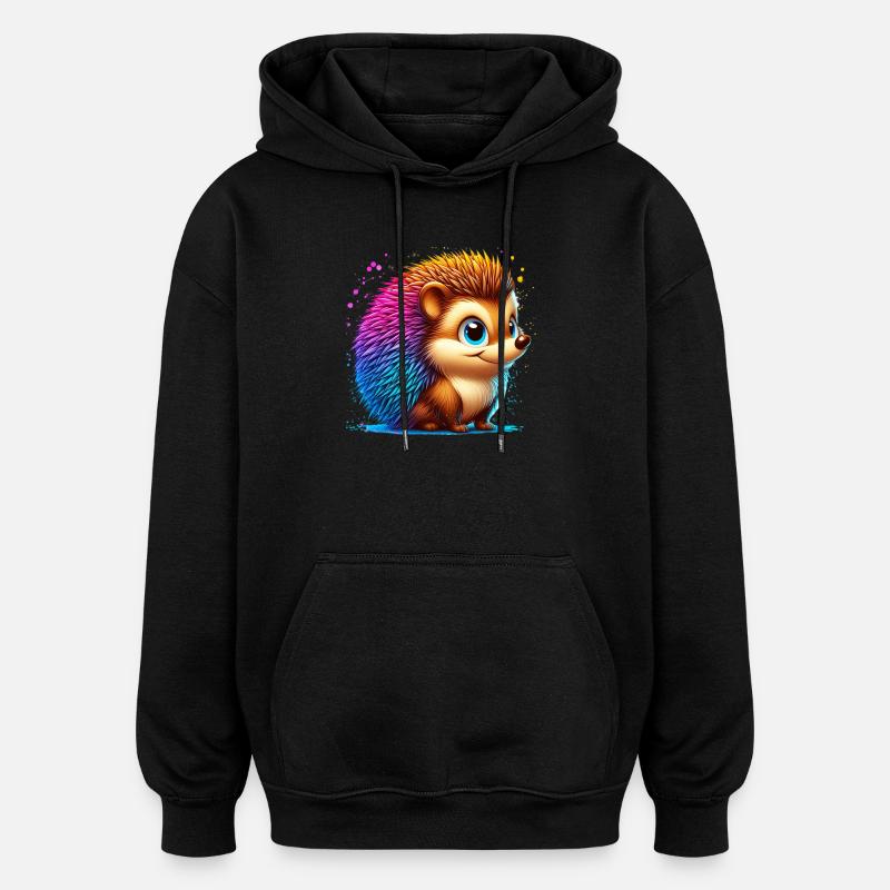 Hedgehog - Oversized Unisex Hoodie - black