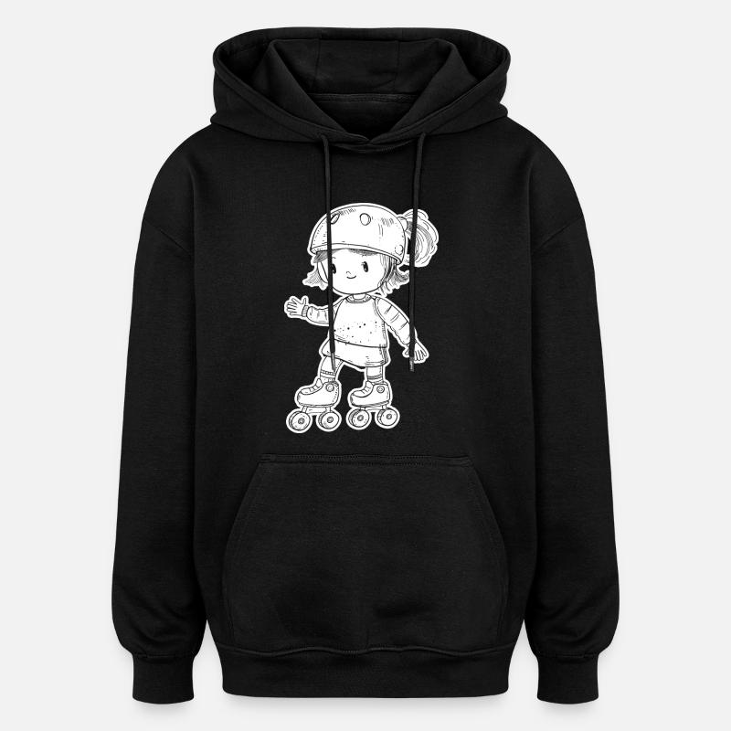 Patineur à roulettes - Sweat à capuche oversize unisexe - noir