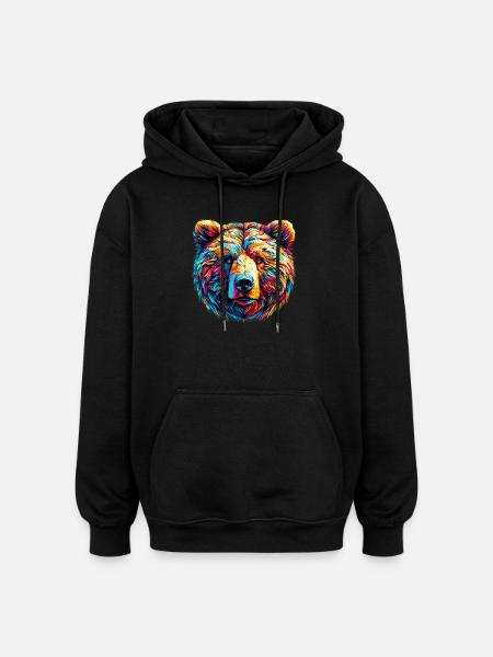 Bear - Oversized Unisex Hoodie - black