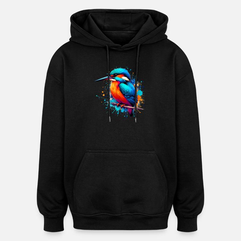 Eisvogel - Oversized Unisex Hoodie - Schwarz