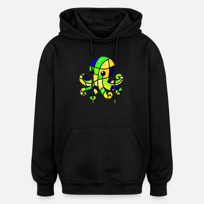 Octopus - Oversized Unisex Hoodie - black