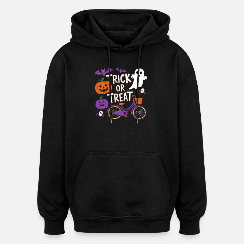 Halloween Fahrrad Süßes oder Saures Design - Oversized Unisex Hoodie - Schwarz