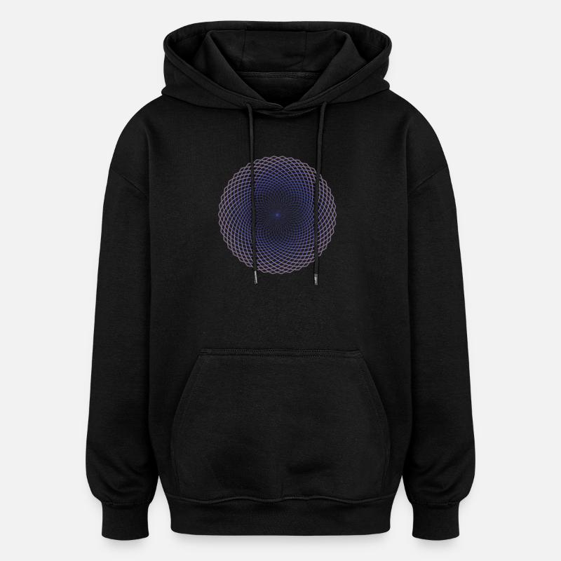 Lotus de la vie - Sweat à capuche oversize unisexe - noir